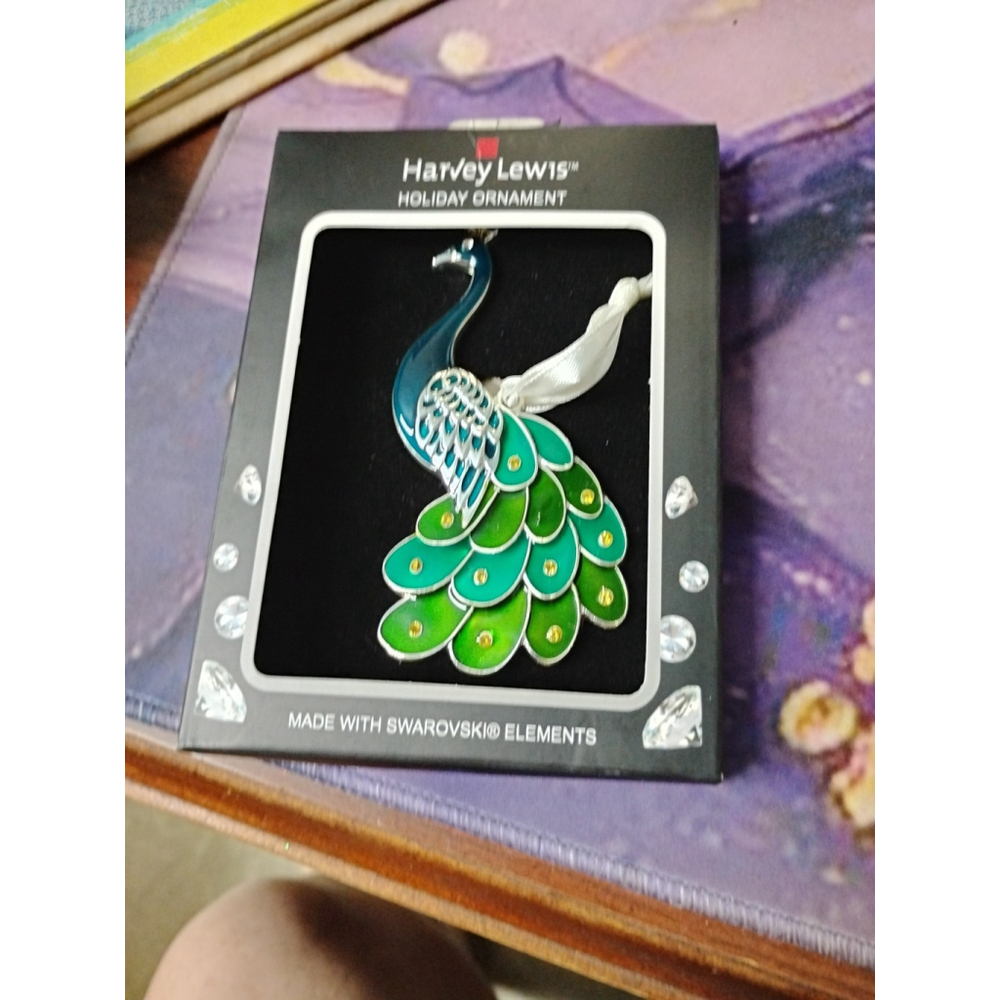 Regent Square Jeweled Enamel PEACOCK Christmas Ornament